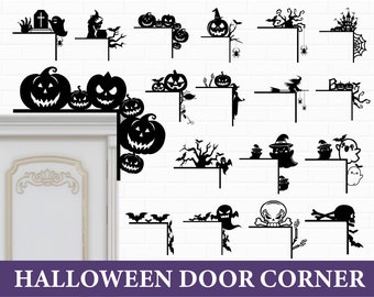 Halloween Door Corner SVG Bundle: Fall Decor Cut File