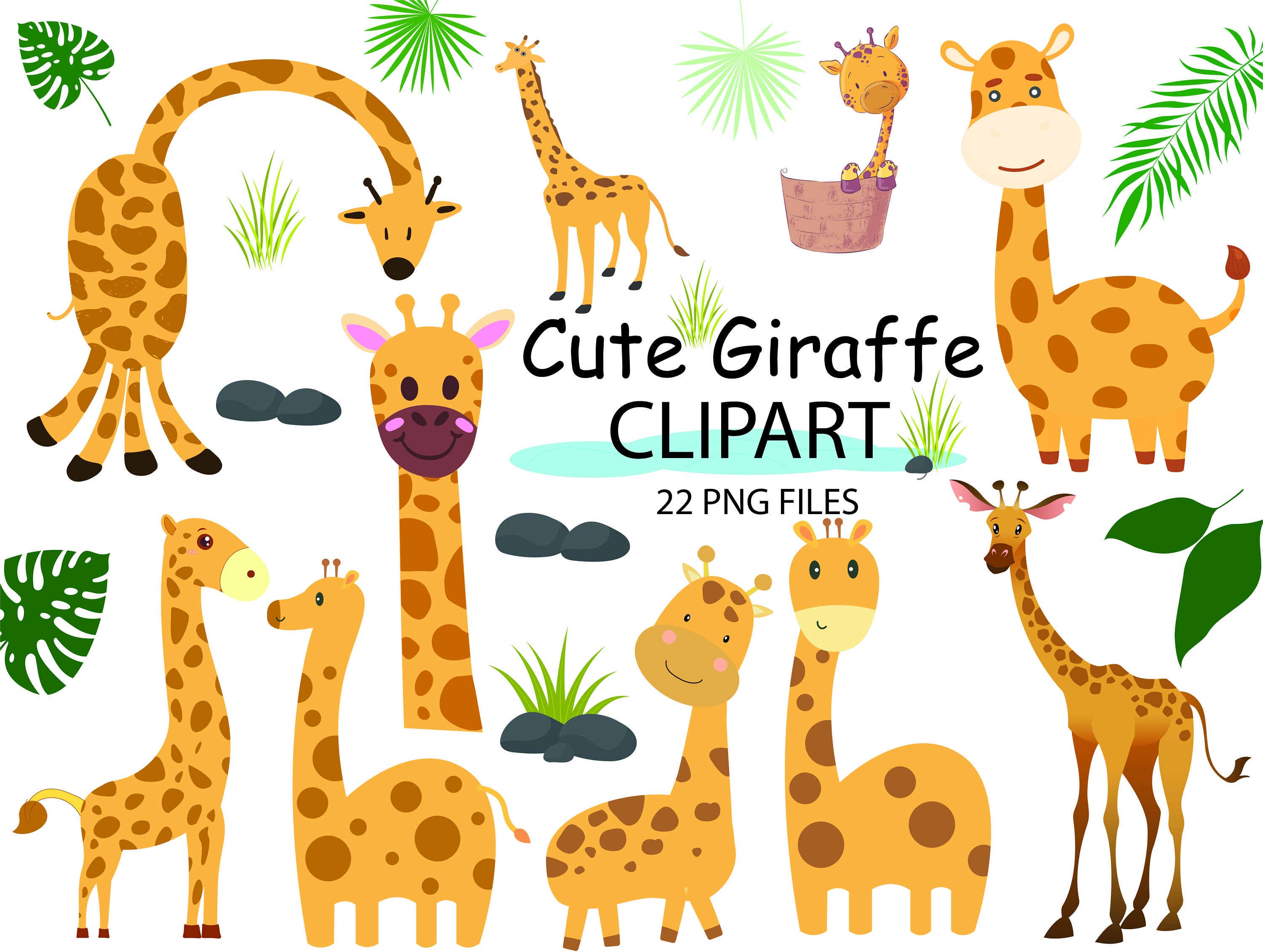 Watercolor Giraffe Clipart Cute Baby Giraffe SVG Digital - Etsy Sweden