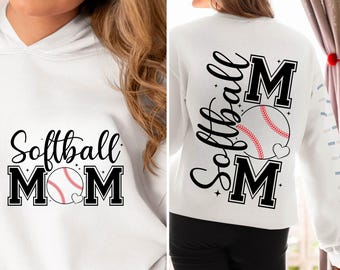 Softball Mom PNG | Softball Mom SVG, Game Day Shirt Design for Cricut & Silhouette