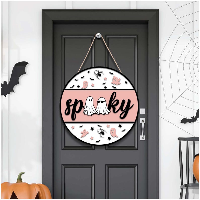 Halloween Door Sign SVG Bundle: Spooky Laser Cut Files (digital ...