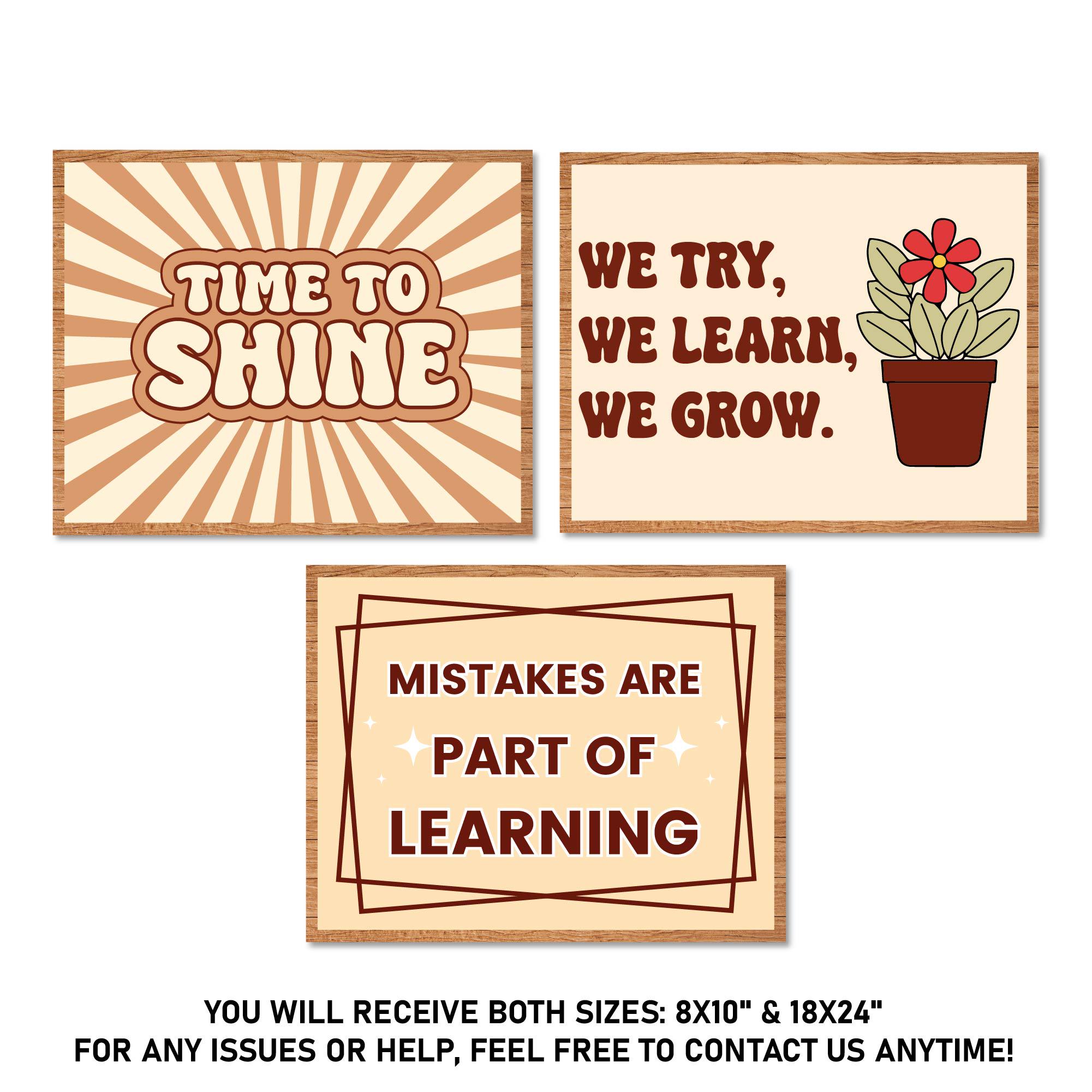 Motivational Classroom Posters Bundle: Printable Educational Wall Art ...