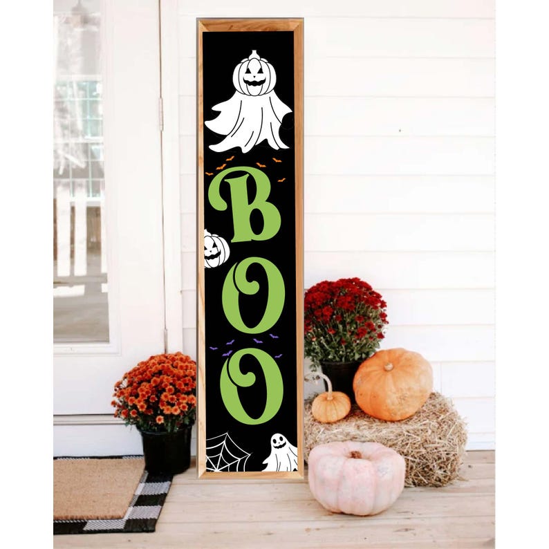 Halloween Porch Sign SVG Bundle: Fall Welcome Vertical Sign (digital ...