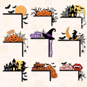 Halloween Door Corner Decor SVG Bundle: Laser Cut Files (Digital Download)