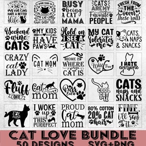 Lot de chat SVG, Svg pour amoureux des chats, svg drôle de citations de chat, chat maman SVG, SVG chaton, chat dame svg, Svg pour animal de compagnie, Svg pour amoureux des chats, fichiers Svg chaton coupe