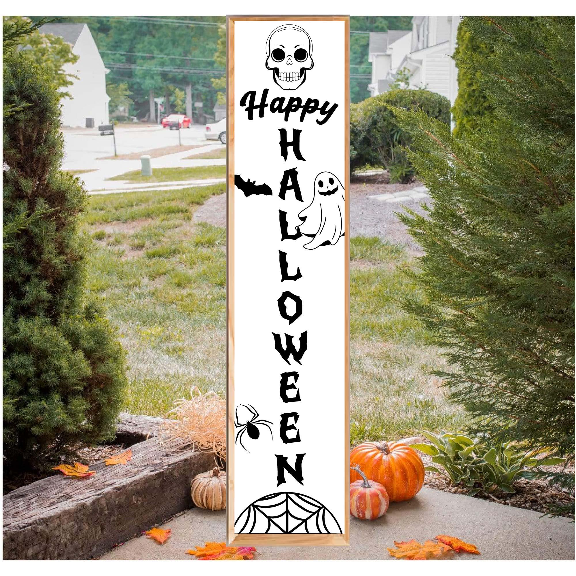 Halloween Porch Sign SVG Bundle: Fall Welcome Vertical Sign (digital ...