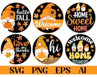 SVG-bundel valdeurhanger: herfstdecor lasergesneden bestanden (digitale download)