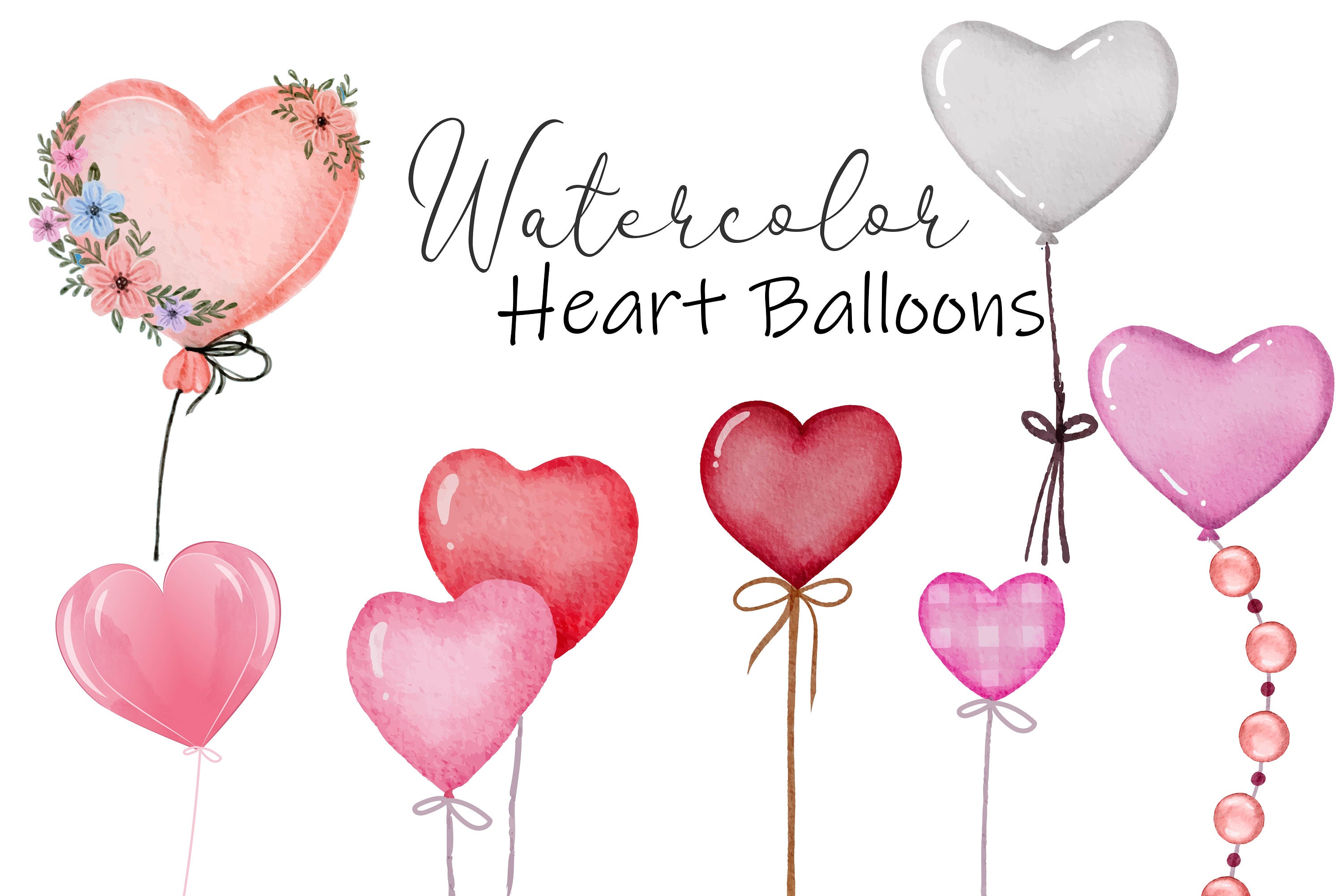Watercolor Heart Balloons Clipart Love Wedding Valentine - Etsy Australia Watercolor Heart Balloons Clipart Love Wedding Valentine - Etsy Australia