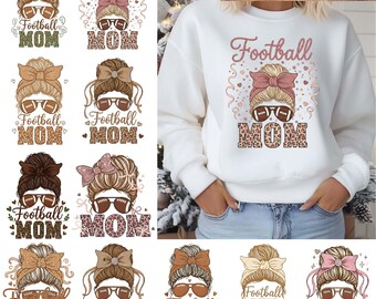 Fotbollsmamma T-shirt Png-paket, Sublimeringsdesign för matchdag, Digital nedladdning