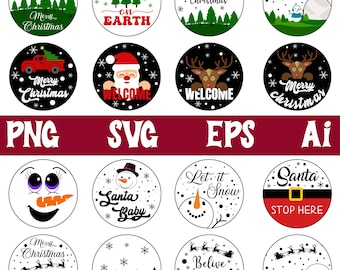 Paquete SVG navideño: Letrero de puerta, adorno y archivos Glowforge