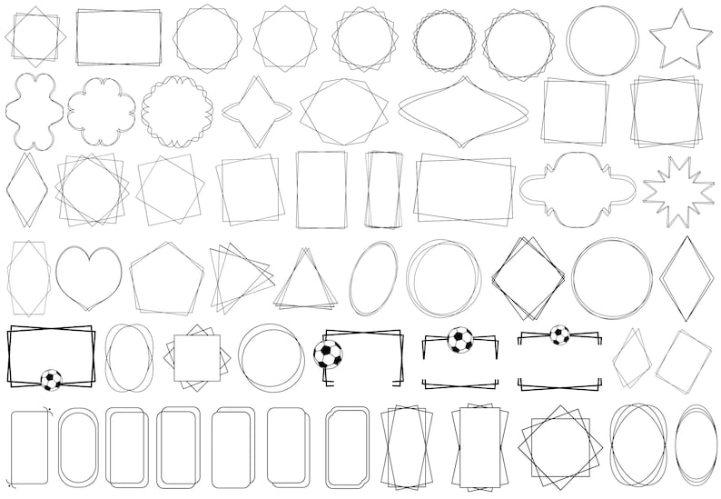 Double Frame SVG, Square Frame Bundle, Double Border, Vintage Rectangle