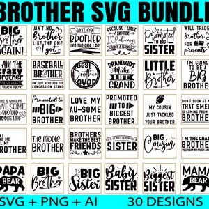 Bruder-Svg-Bundle, kleiner Bruder Bundle-Svg, Big Bro SVG, Brüder-Svg-Dateien für Cricut, Lil Bro, Bruder-Shirt-Svg, Geschwisterspvg, Bruder geschnitten Datei