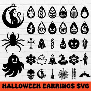 Halloween Earrings SVG Bundle: Spooky Jewelry Cut Files (Cricut & Silhouette Compatible)