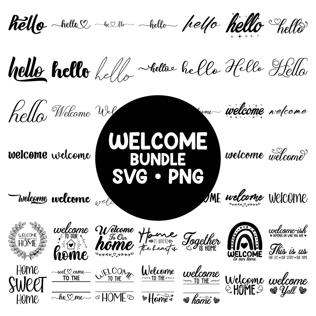 Welcome Svg Bundle, Welcome Signs Bundle, Hello Sign Svg, Welcome to ...