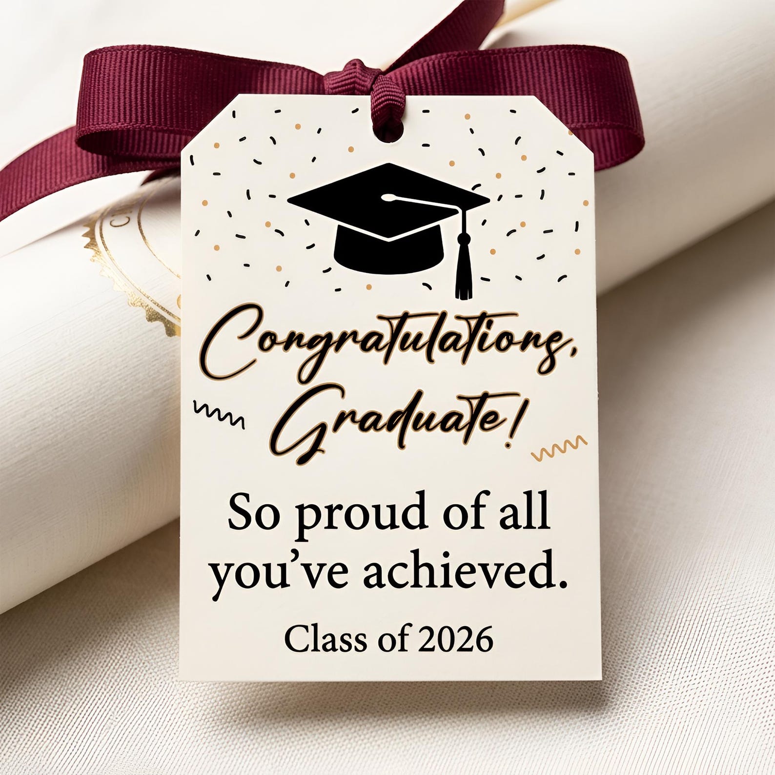 Graduation Gift Tag Printable, Class of 2026, Congrats Graduate Party ...