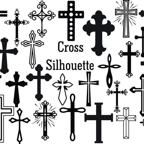 Cross Bundle Svg, Cross Svg File, Crosses Svg, Christian Svg, Catholic Svg, Cross Silhouette, Religious SVG, Cross Svg Files For Cricut