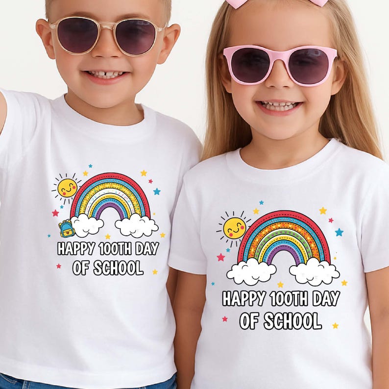 100th Day of School Rainbow Shirt Design PNG (digital Download) - Etsy