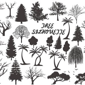 Tree Silhouette svg, Trees Svg Bundle, Forest svg bundle, Pine Tree Svg, Tree Line svg,  Tree of Life Clipart, Tree Cut File PNG