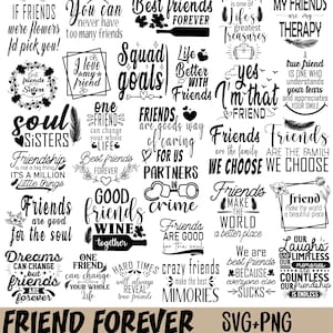 Beste vrienden SVG-bundel, vriendschap Svg-bundel, Friends Forever Svg-ontwerpen, Bestie-bundel SVG, vriendschapscitaten downloaden commercieel gebruik