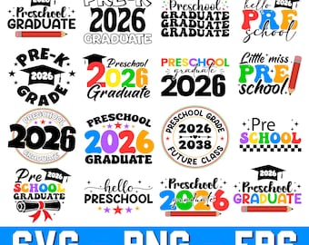 Preschool Graduate 2026 SVG PNG, Graduation Shirt Design (Digital Download)