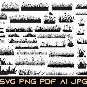 grass svg bundle, svg files grass, grass cut files, grass svg clipart, lawn grass svg, wild grass svg cut Silhouette Digital Download PNG