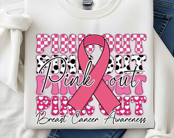 Pink Out Football PNG: Breast Cancer Awareness, Coquette Ribbon (Digital Download)