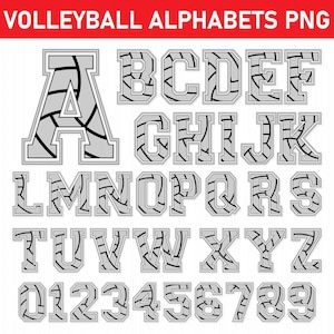 Siatkówka Alfabet SVG, Siatkówka Czcionka Svg, Siatkówka Mama Png, College Varsity Czcionka, Siatkówka Litery i Cyfry Pliki Cricut