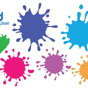 Paint Splatter SVG Bundle Paint Splash Clip Art Digital Paint Splats ...