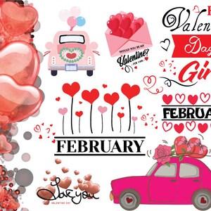 Valentines Day Clipart - February 14 SVG Bundle - Girls Fashion -  Valentine Clipart, Love Romantic Day Instant Download PNG