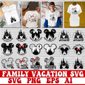 Family Vacation SVG, Magical Mouse Ears Shirt SVG, Family Castle SVG Files, 2025 Trip Designs