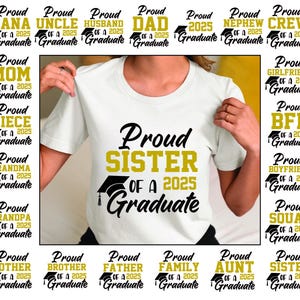 Trotse afgestudeerde 2025 Svg, afstuderen 2025 Svg, klasse van 2025 Svg, afstuderen Shirt Svg, trotse familie Svg, senior familie Svg, trotse vader Svg