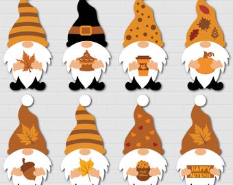 Paquete de archivos SVG de gnomos otoñales: diseños de otoño, Acción de Gracias y Halloween (descarga digital)