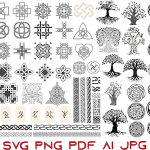 ケルトとバイキングの SVG バンドル、バイキングの画像バンドル、ケルトの生命の樹の SVG、バイキングのデザインの SVG、ケルトのコントの SVG、ケルトのシンボルのデジタル ファイル