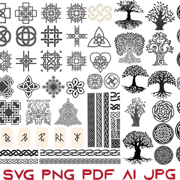 Celtic and Viking Svg Bundle, Viking Images Bundle, Celtic Tree Of Life Svg, Viking Design Svg, Celtic Kont Svg, Celtic symbol Digital File