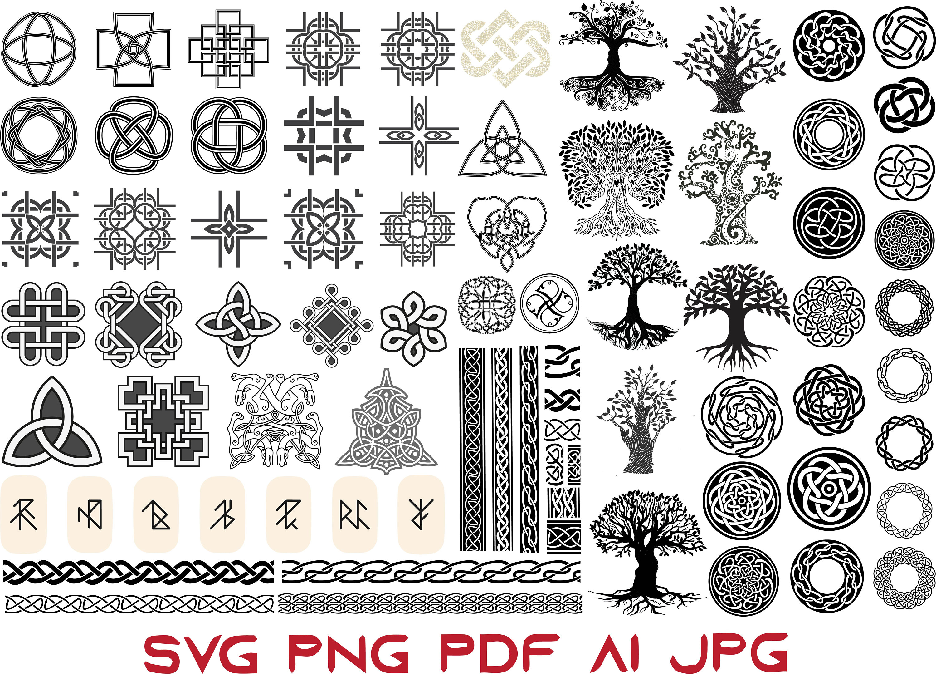 Four Leaf Lucky Clover Tribal Celtic Knot Clipart Digital Download SVG – Sniggle  Sloth