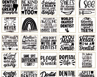 Pacchetto SVG Dentista: citazioni divertenti sul dentista (file digitali)
