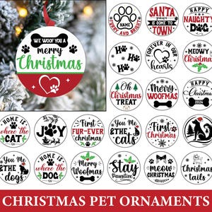 Enfeite de Natal para animais de estimação Svg, Natal para cães Svg, Enfeite memorial, Pacote de Natal Svg, Enfeite redondo Svg, Arquivo de corte engraçado de Natal Svg