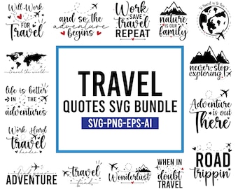 Reise Zitate SVG Bundle, Adventure Designs (Digitaler Download)