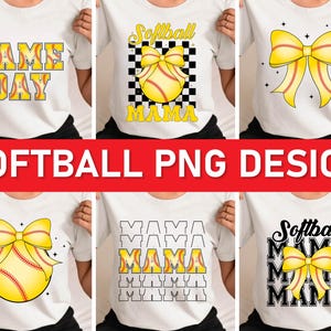 Softbal SVG-bundel, softbalshirt Svg, softbal moeder SVG, softbalteam Svg, sport Svg-bestanden knippen, Coquette Softbal PNG, speldag ontwerpen