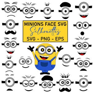 Minion Gesicht SVG, Minions Bundle SVG, Minion Png Clipart, Minion Silhouette, Pepe Minions Aufkleber, Cricut digitale Datei