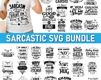 Sarcastic Quotes SVG Bundle: Funny Sayings, Sassy Designs (Digital Download