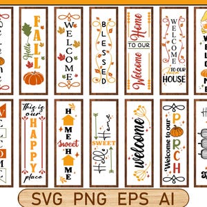 Herbst Veranda Zeichen SVG Bundle: Thanksgiving & Hallo Herbst Designs (digitaler Download