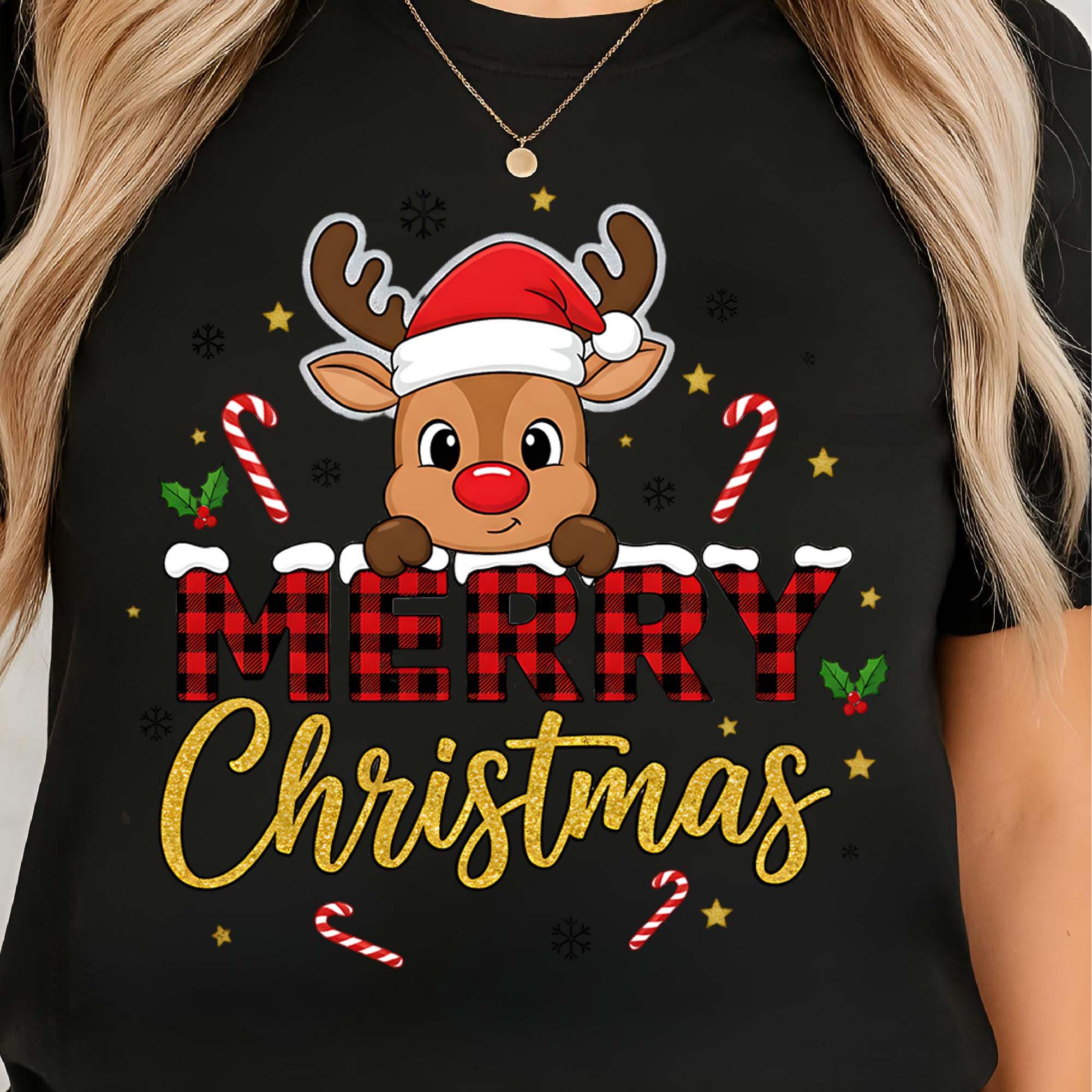 Christmas Reindeer PNG: Buffalo Plaid Rudolph Design (digital Download ...