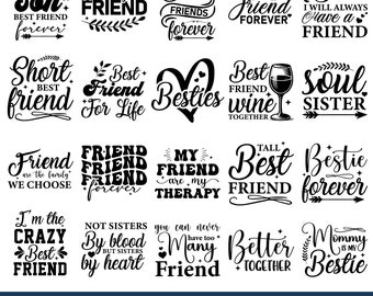Friend SVG Bundle – Friendship Quotes, Cricut & Silhouette (Digital Download)