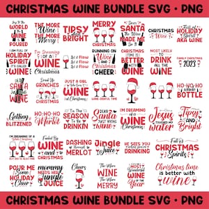 Christmas Wine Quotes SVG Bundle: Wine Lover Decals (Digital Download)