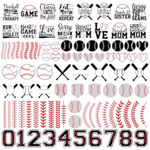Pacchetto SVG di Baseball, Maglietta da Baseball in formato SVG, File di Taglio di Baseball, Mamma di Baseball in formato SVG, Mamma di Baseball in formato SVG PNG, Download Digitale di File di Taglio SVG