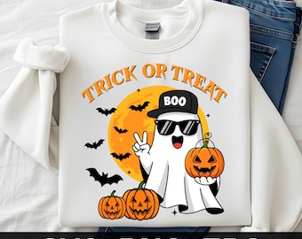 Retro Halloween PNG Bundle: Trick or Treat Designs (Digital Download