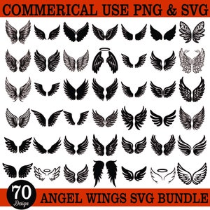 Angel Wings Clipart Bundle: Celestial SVG & PNG Cut Files
