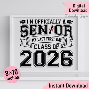 Senior Class of 2026 SVG: Last First Day Shirt Design (Digital Download)
