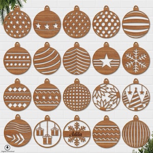 Christmas Ornament SVG Laser Cut Files: Bauble Decorations (Digital Download)