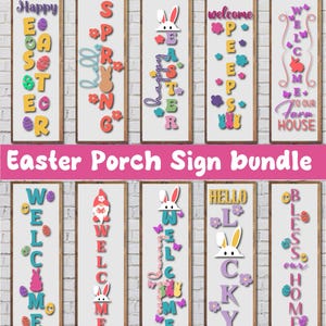 Porche de Pâques signe SVG PNG, Joyeuses Pâques Svg, signe de porche de printemps, signe de bienvenue Svg, Bonjour printemps Svg, Svg de lapin de Pâques, fichiers Svg pour Cricut